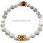 Urban Rock Stainles Steel Men Natural White Turquoise Stone Bracelet