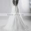 RSW928 Cap Sleeves Illusion Neckline See Through Back Lace Wedding Dresses Mermaid With Detachable Train