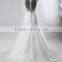 RSW928 Cap Sleeves Illusion Neckline See Through Back Lace Wedding Dresses Mermaid With Detachable Train