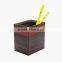 High Quality Square Wood Brush Pot, Stationery Storage Pen Holder