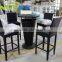 Competitive price factory directly wicker garden rattan bar stool balcony furniture set