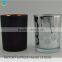 Hot sale black glass jar candle holders,homemade candles in mason jars