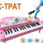 37 key multi-function electronic musical electronic piano with microphone toy for kids, dongguan instrument toy