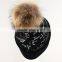 Myfur New Fashion Printing Beanie Winter Hat Type and Knitted Pompom Beanies