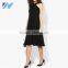 YIHAO New Fashion Apparel Sleeveless Black Solid Shift Dress Women Casual Bandage Midi Dress