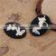 Resin Cameo Embellishments Oval Black & White Butterfly Pattern