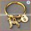 Golden retriever charm dog 2017 Hot New fashion personalized custom initial keychain