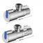 1/2 chromed wall mounted triangle vlave round handle quick open angle valve