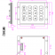 Vandal proof 3x4 keys matrix keypad outdoor IP65 access control system metal numeric keypad with 12 keys
