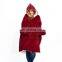 Wholesale Oversized Thick Plush Flannel Fleece Sherpa Lined  Blanket Hoodie for Winter