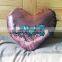 Heart  Mermaid Sequin Pillow Case Reversible Valentine Throw Cushion cover