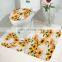 i@home bathroom yellow sunflower floral printed shower curtain painting sets with non-slip rugs