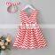 Girls' Dress 2020 Summer Cotton Striped V-Neck Backless Clothes Dress