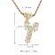 A-Z Gold Silver Crown Letter Necklace Female Hip Hop Jewelry Shiny Zircon Copper Pendant Rope Chain Necklace Boutique