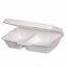 Friendly Disposable Biodegradable Takeaway Food Containers with 2 Split Hinged Lid white color 9 inch lunch Box