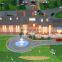 UK miniature small house model with golf area and landscape
