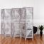 Accented Screen Room Divider, Natural Wood Frame