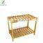 Home Furniture Simple Modern Bamboo 2-tier Shoe Rack Organizer Bench Luggage Storage Rack