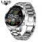 LIGE New Steel Band Smart Watch Men Heart Rate IP68 Waterproof Touch Screen Luxury Smart Watch 2021