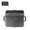 Square two ears cast iron pre-seasoned thread interior bottom grill pan non-stick cast iron cookware set