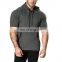 fitness clothing custom men short sleeve gym hoodies wholesale half sleeve hoodie