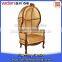 Classic style vintage French egg shaped wooden frame chair with lint fabric linen                        
                                                Quality Choice