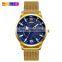 New Arrival SKMEI 9166 Mens Luxury Gold Plated Watch Japan Mov't 304 Stainless Steel Quartz Wristwatch