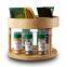 Lazy Susan Rotating Spice Rack 2 Tier Bamboo Countertop Rotating Condiment Organizer Kitchen Cabinet Countertop Organizer Rack