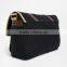 Fashion Men Black Canvas Shoulder Messenger Bag With Leather Look Straps