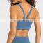 Naked Beauty V Back Sports Bra Long Line Sexy Shockproof Gym Yoga Fitness Bra Top Nylon Good Quality Workout Clothes For Women