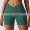 Custom Logo Compression V Waist Yoga Scrunch Butt Lift Booty Gym Shorts Lady Fitness Workout Running Sports Activewear For Women