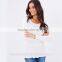 White Color Women Fashion Long Sleeve t Shirt OEM Service Spring Hotsale Ladies t Shirt Design TS039
