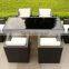 Top material project furniture rattan dinner table set outdoor patio dinner table