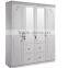 wardrobe 4 doors white silver color with middle mirror modern design