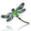 Black Rhinestone And Crystal Dragonfly Brooch