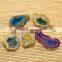 JF6801 Delicate Small Sparkly Geode Agate Druzy Pendants