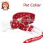 Red and White Heart Dog Collar with Rhinestones,Heat Shape Adjusted Buckle,Nylon Wedding Dog Collar