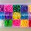 healthy silicone loom bands with flower pattern plastic box pack