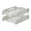 2015 New arrives PS Plastic two-tier Stacking File Tray, document tray letter tray for office use