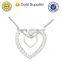 2015 new design fashionbale custom handmade heart shape alloy necklace