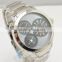 Fashion mans stainless steel watch double time zone watches with compass