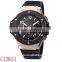 Black Silicone Band Watches High End Chronograph Watch with ip rose gold