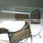 Traditional Unique Design Round Square Wicker Hand Woven Rattan Cane Wood Side Corner Book Magazine Table