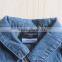 wholesale kids customized denim jacket without sleeve baby washed denim jacket