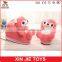 pink plush slippers for girls hot sale plush animal slippers supply winter plush slippers