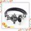 Braided Men Leather Bracelet With Unique Skull Anchor Closure