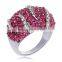 Full Multi Austrian Crystal Ring 18k White Gold Plating Sparkling Rings