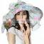 Women Floral Print Women Wedding Hats Summer Fancy Dress Hats For Sale