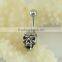 Wholesale Dangling Vintage Casted Skull Navel Sexy Body Piercing Jewelry Belly Button Ring