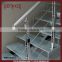 u shaped small space stairs with laminated glass step
